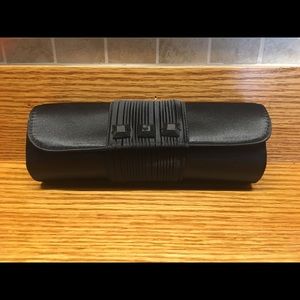 Black Satin cylinder Evening Clutch